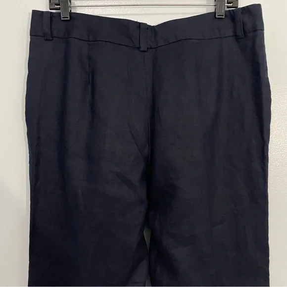 Chaps Navy Blue Linen Wide Leg Pants Size 14 - Picture 8 of 10